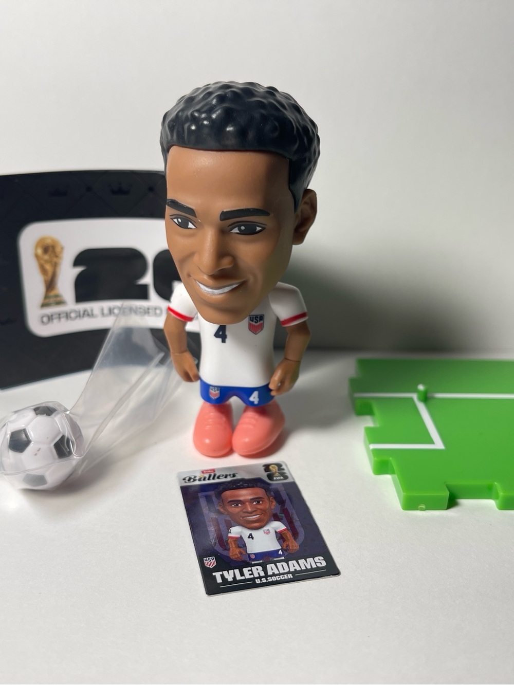 Tyler Adams Bobblehead Figure - White Jersey, Blue Shorts, Pink Shoes